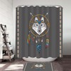 Beautiful Native Wolf Dream Catcher Kids Decorative Shower Curtain
