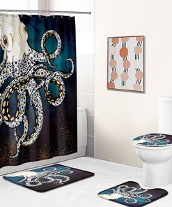 Beautiful Octopus Shower Curtain for a Bathroom Wow Factor.