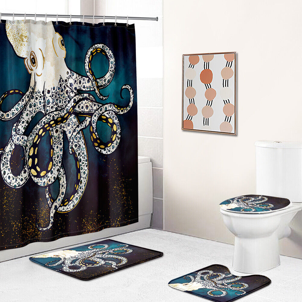 Beautiful Octopus Shower Curtain for a Bathroom Wow Factor.