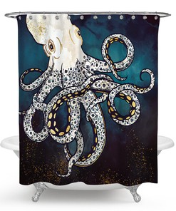 Beautiful Octopus Shower Curtain for a Bathroom Wow Factor.