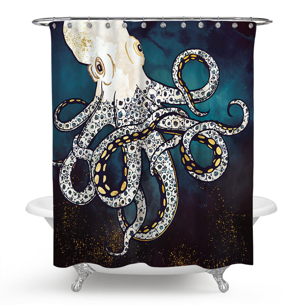 Beautiful Octopus Shower Curtain for a Bathroom Wow Factor.