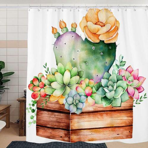 Beautiful Painting Of Succulent Cactus Waterproof Bathroom Shower Curtain
