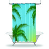 Beautiful Palm Green Leaves and Blue Sky Shower Curtain for a Relaxing Tropical Bathroom Decor 