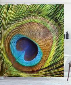 Beautiful Peacock Feather Shower Curtain - Nature-Inspired Bathroom Decor