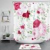 Beautiful Pink And Red Floral Print Shower Curtain - Ideal For A Romantic And Charming Bathroom