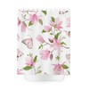 Beautiful Pink Butterflies and Flowers Shower Curtain for Feminine Bathroom