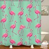 Beautiful Pink Flamingo Shower Curtain Bath Curtain Set for Decorative Bathroom