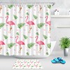 Beautiful Pink Flamingo on Tropical Green Palm Leaves Shower Curtain for a Chic Bathroom