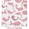 Beautiful Pink Mermaid and Dolphin Shower Curtain for Ocean Themed Bathroom Decor