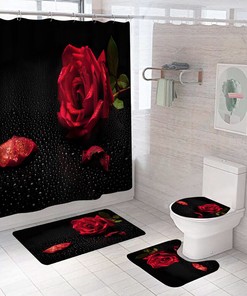 Beautiful Pink Rose Shower Curtain Bathroom Dcor