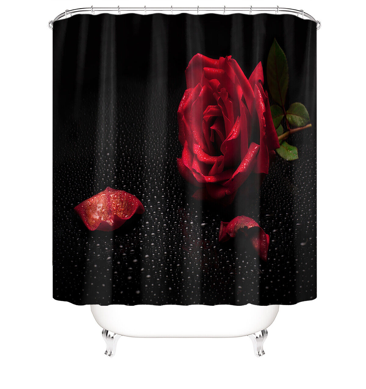 Beautiful Pink Rose Shower Curtain Bathroom Dcor
