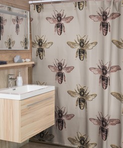 Beautiful Rose Gold Bee Farmhouse Shower Curtain For Bathroom Decor 