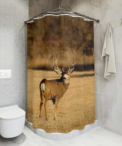 Beautiful Rustic Deer Shower Curtain For Wildlife Lovers