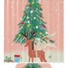 Beautiful Sika Deer Under Tree Print Shower Curtain For Bathroom Tub Set