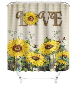 Beautiful Sunflower Print Shower Curtain for Stunning Bathroom Decor