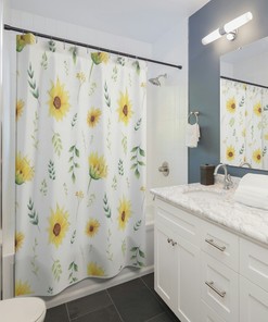 Beautiful Sunflower Shower Curtain for a Chic and Modern Bathroom