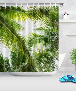 Beautiful Tropical Leaves Forest Shower Curtain for Bathroom Decor