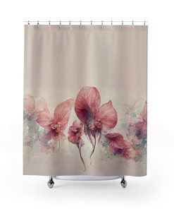 Beautiful Vintage Floral Art Shower Curtain With Deer Print