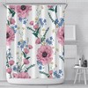 Beautiful White Large Pink Floral Printed Mildew-Proof Shower Curtain