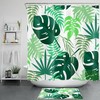 Beautiful White Tropical Jungle Plant Banana Leaf Shower Curtain, Waterproof and Stylish Bathroom Accessory
