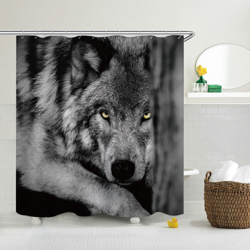 Beautiful Wild Wolf Shower Curtain - Nature-Themed Bathroom Accents