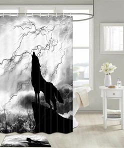 Beautiful Wolf Shower Curtain For Bathroom Decor With Wildlife-Inspired Design