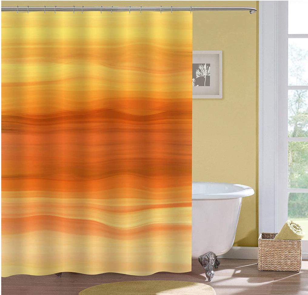 Beautiful Yellow Gold Ombre Shower Curtain for a Luxury Bathroom