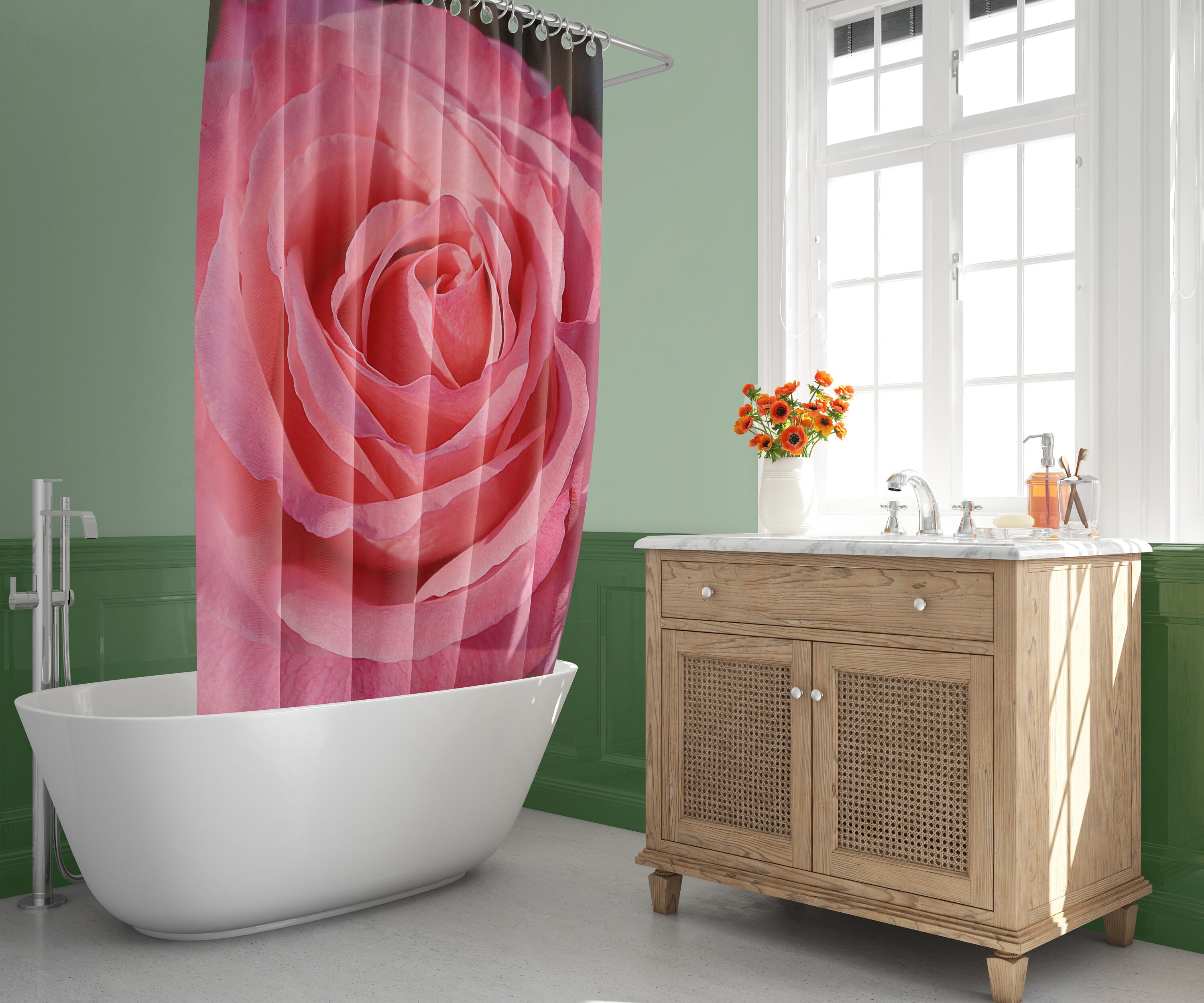 Beautiful and Colorful Rose Shower Curtain for Any Bathroom
