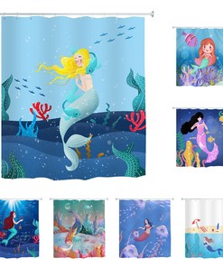 Beauty Fish Printed Shower Curtain - Waterproof for Home Bathing Cover