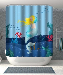 Beauty Fish Printed Shower Curtain - Waterproof for Home Bathing Cover