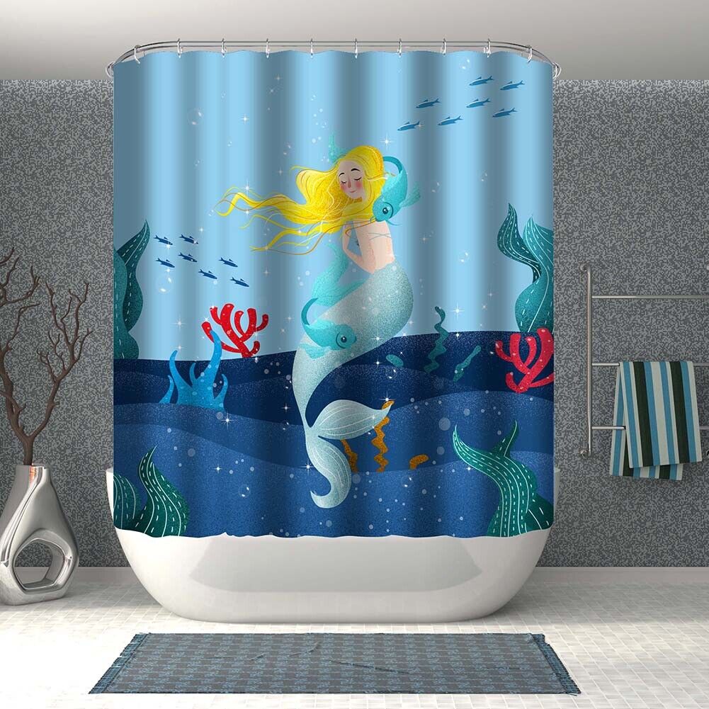 Beauty Fish Printed Shower Curtain - Waterproof for Home Bathing Cover