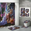 Beauty&Tiger Fairy Tale Bathroom Shower Curtain Lid No-Slip Set For Beautiful And Playful Bathroom Decor