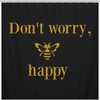 Bee Happy Shower Curtain For Bathroom - Bathtubs Decorative And Waterproof Set To Make You Smile