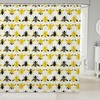 Bee Hexagon Honeycomb Shower Curtain Wildlife Modern Design