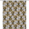 Bee Honey Pattern Shower Curtain Waterproof Fabric