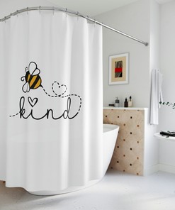 Bee Kind Bumble Bee Shower Curtain Matching Towels Available