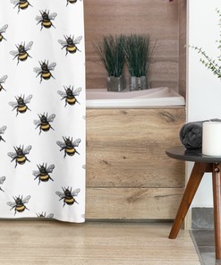 Bee Pattern Print Shower Curtain for Fun and Whimsical Bathroom Decor
