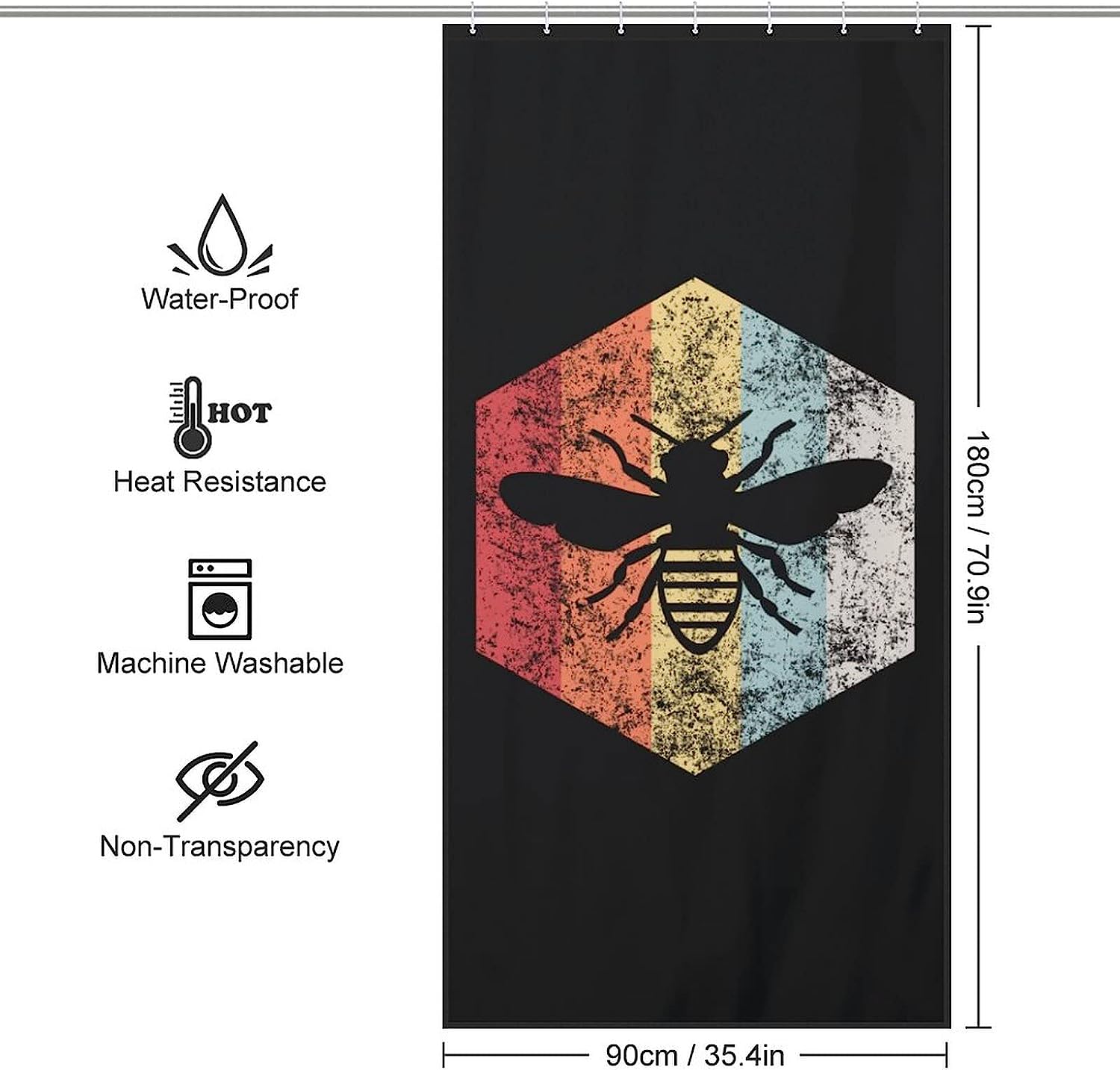 Bee Whisperer Bath Shower Curtain Waterproof Fabrics - Image 2
