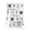 Bee'S Shower Curtain With Inspirational Quotes And Flower Design