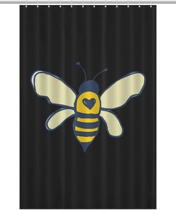 Bees Printed Shower Curtain Waterproof Decoration For Bathroom
