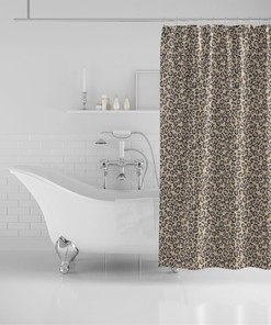 Beige Animal Print Shower Curtain, Elegant Bathroom Decor