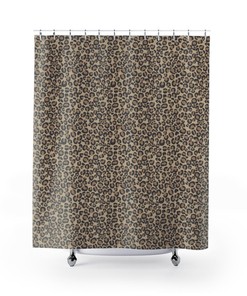 Beige Animal Print Shower Curtain, Elegant Bathroom Decor