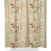 Beige Bird & Magnolia Floral Waterproof Fabric Bathroom Curtain Shower Drapes