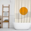 Beige Boho Shower Curtain, Farmhouse Modern Bathroom Decor, Minimalistic Curtain