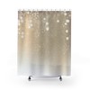 Beige Gradient Fabric Shower Curtain with Blinking Snowflakes Print
