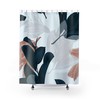 Beige Grey Floral Shower Curtain, Elegant Botanical Bathroom Decor 