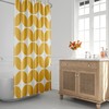 Beige Mid-Century Modern Shower Curtain, Retro Geometrical Bathroom Decor