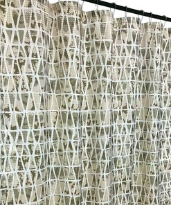Beige Taupe Grey Camo Fabric Shower Curtain, Geometric Naturals Bathroom Decor