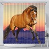 Belgian Horse Print Shower Curtain, Equestrian Bathroom Decor