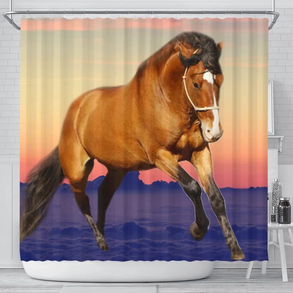 Belgian Horse Print Shower Curtain for Horse Lovers